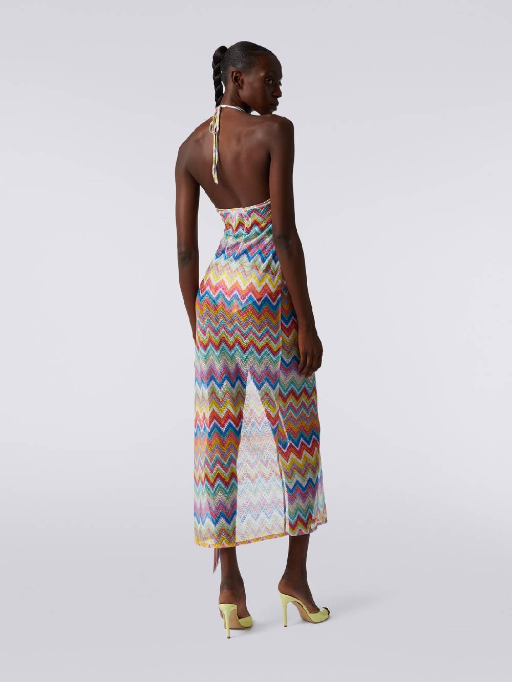 Missoni Abito copricostume lungo stampa zig zag con frange Saldi