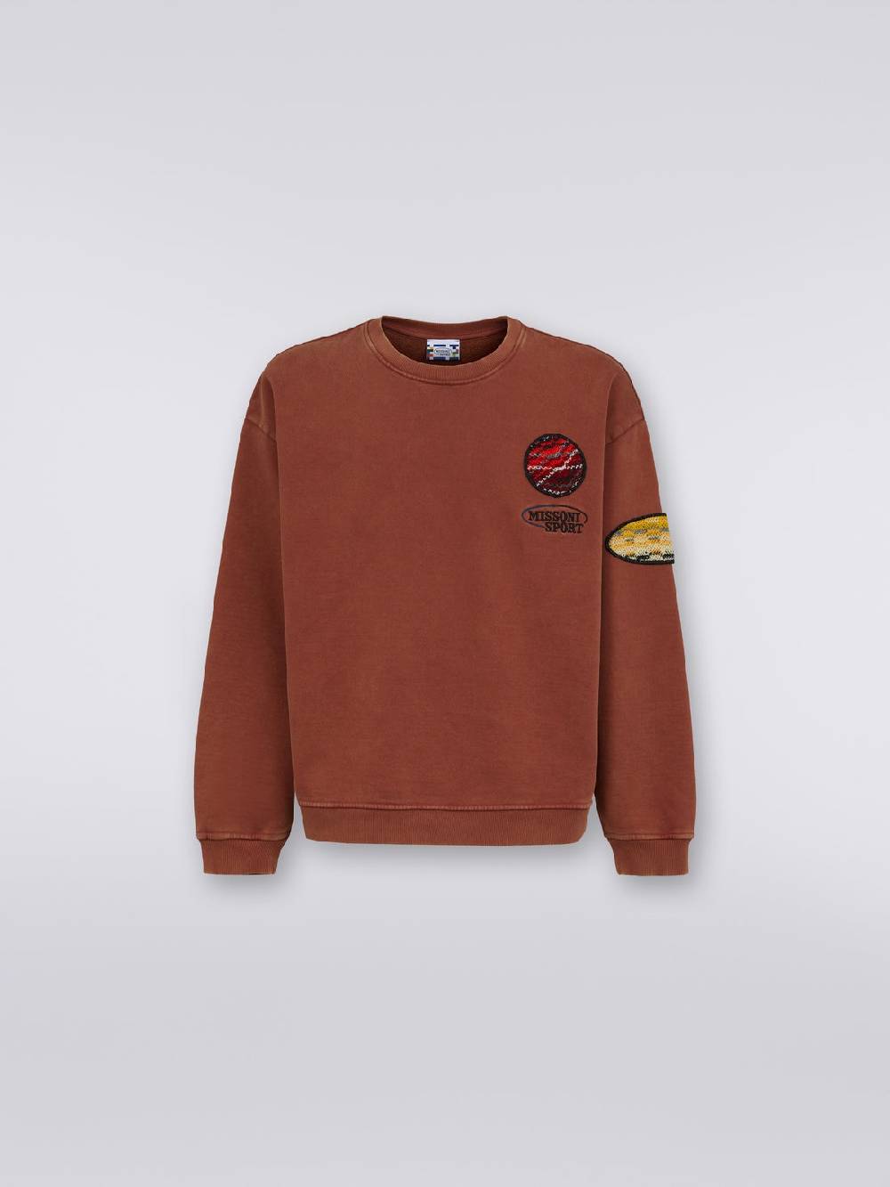 Missoni Pullover girocollo in felpa di cotone con inserto in maglia Hotsell