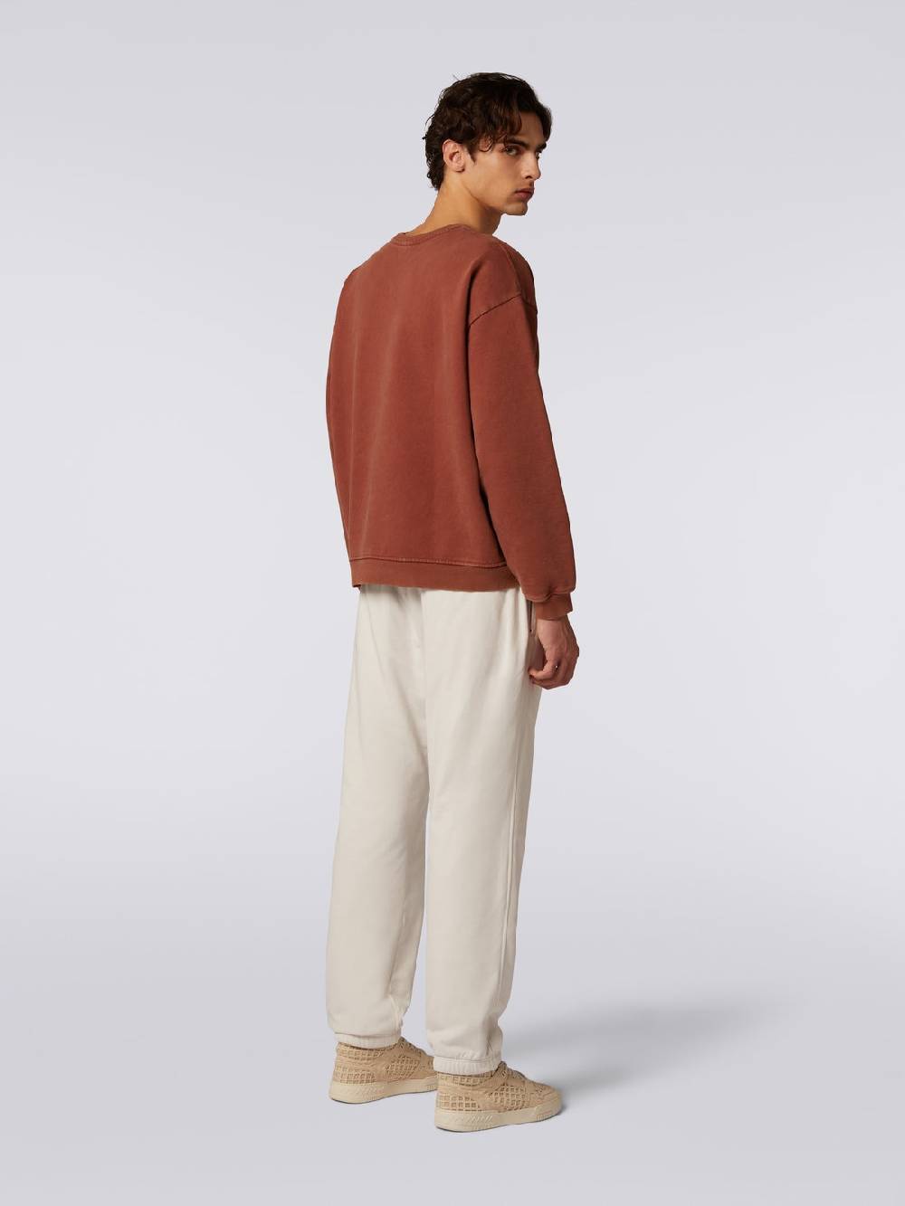 Missoni Pullover girocollo in felpa di cotone con inserto in maglia Hotsell