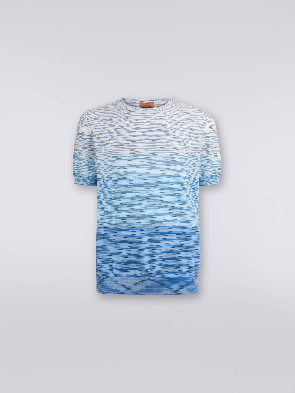 Missoni T-shirt girocollo in cotone fiammato dégradé Vendita Calda