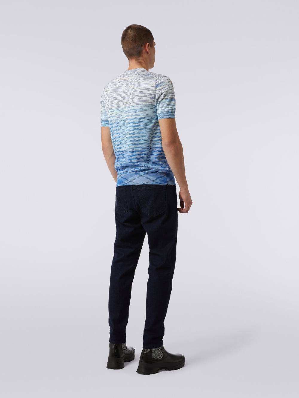 Missoni T-shirt girocollo in cotone fiammato dégradé Vendita Calda