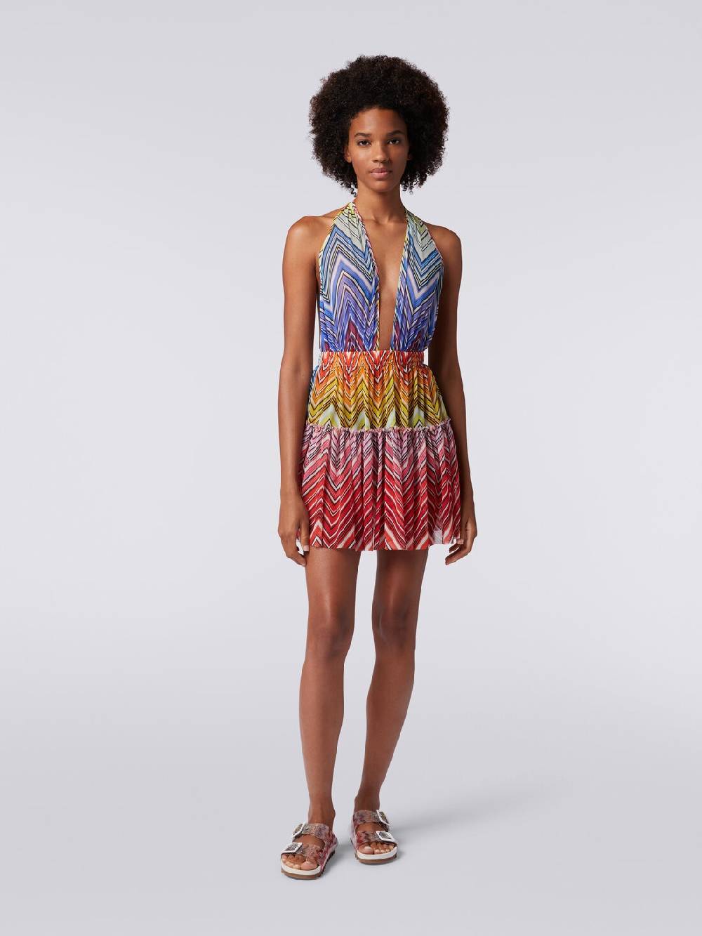Missoni Copricostume corto in tulle stampa zig zag Vendite Flash