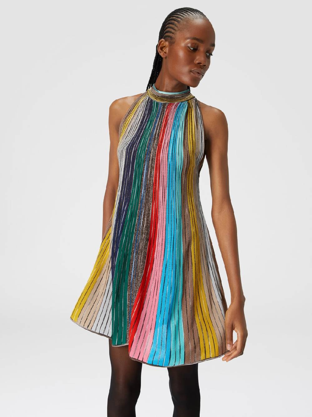 Missoni Mini-abito senza maniche in maglia plissée lamé Nuova