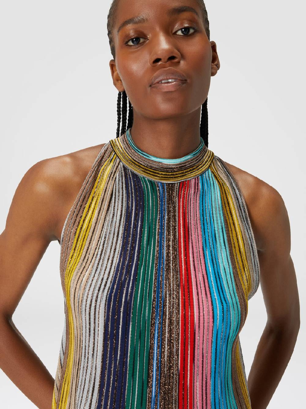 Missoni Mini-abito senza maniche in maglia plissée lamé Nuova