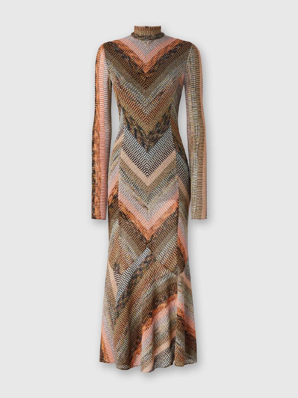 Missoni Abito lungo con fondo svasato e collo a lupetto con zip Moda