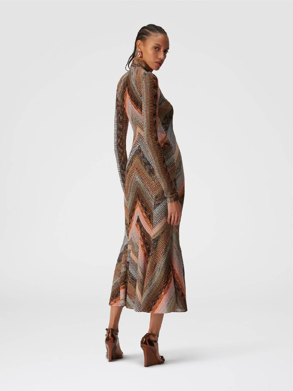 Missoni Abito lungo con fondo svasato e collo a lupetto con zip Moda