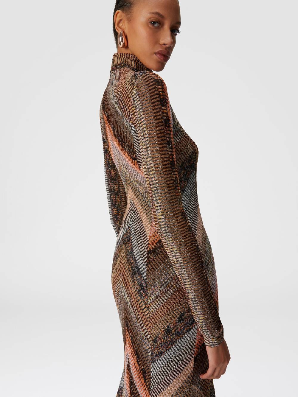 Missoni Abito lungo con fondo svasato e collo a lupetto con zip Moda