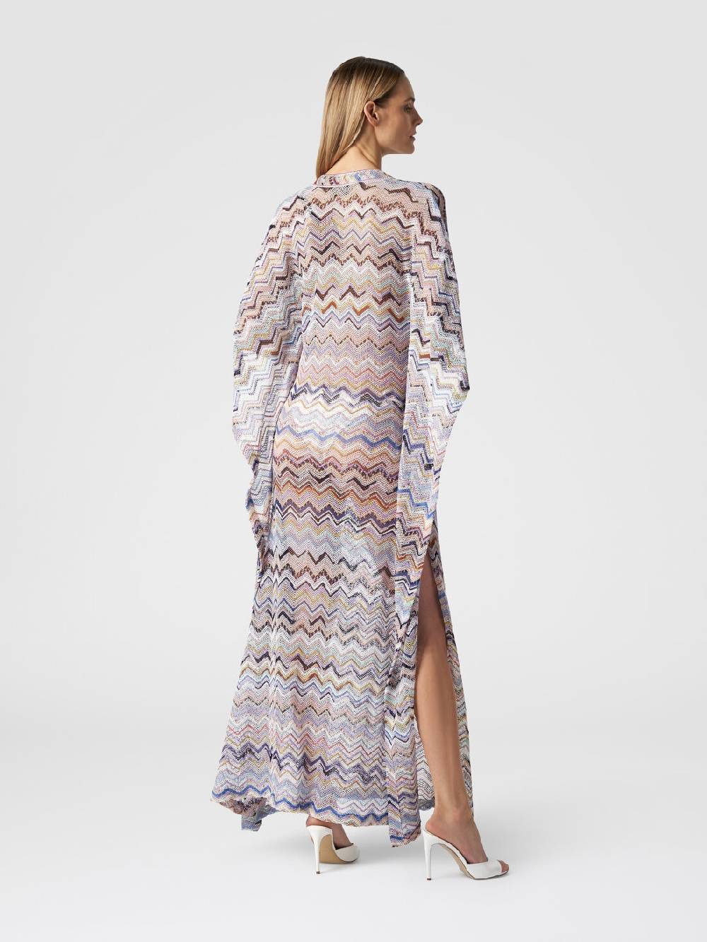 Missoni Caftano copricostume lungo in viscosa zig zag con lurex Prezzo di fabbrica