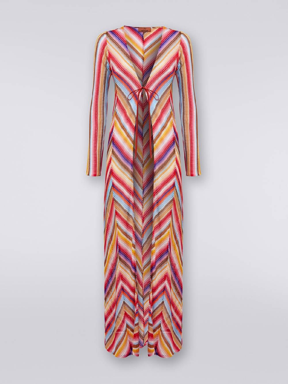 Missoni Cardigan copricostume lungo in crochet rigato Comprare a buon mercato