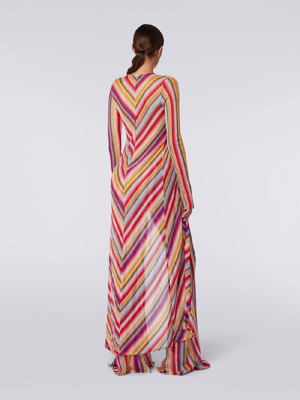 Missoni Cardigan copricostume lungo in crochet rigato Comprare a buon mercato