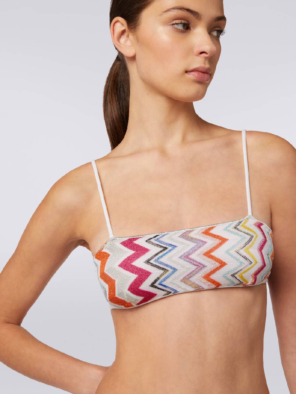 Missoni Bikini in viscosa zig zag con lurex e slip a vita alta Flash Sale
