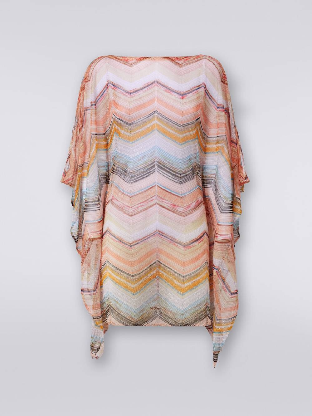 Missoni Caftano copricostume corto in misto viscosa zig zag con lurex