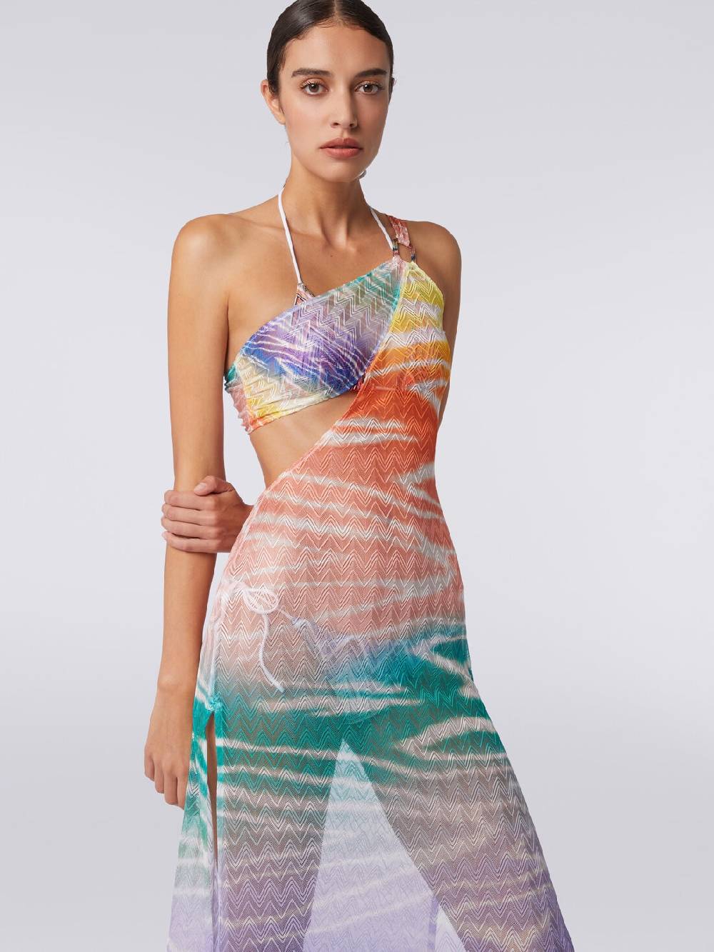 Missoni Abito copricostume lungo monospalla stampa tie-dye Shopping online