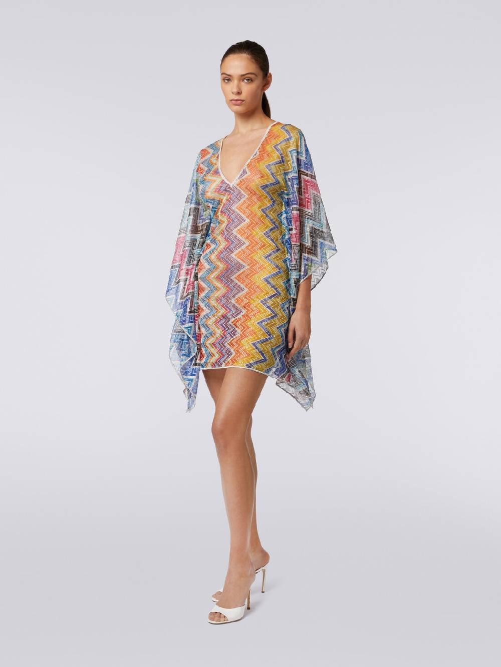 Missoni Caftano copricostume corto zig zag con lurex Offerta esclusiva