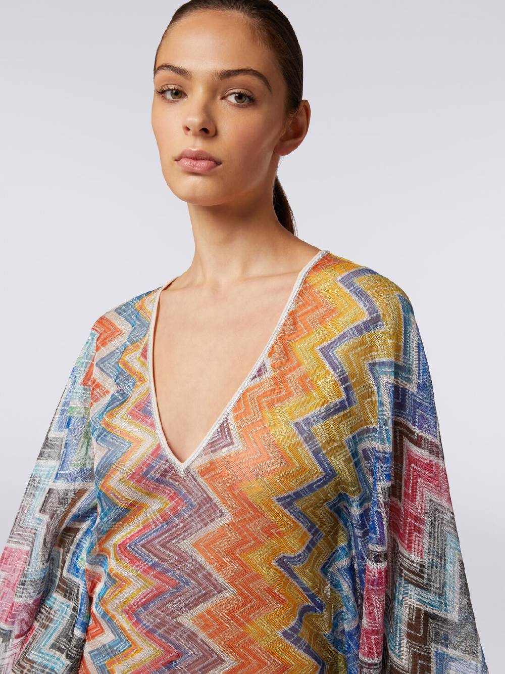 Missoni Caftano copricostume corto zig zag con lurex Offerta esclusiva