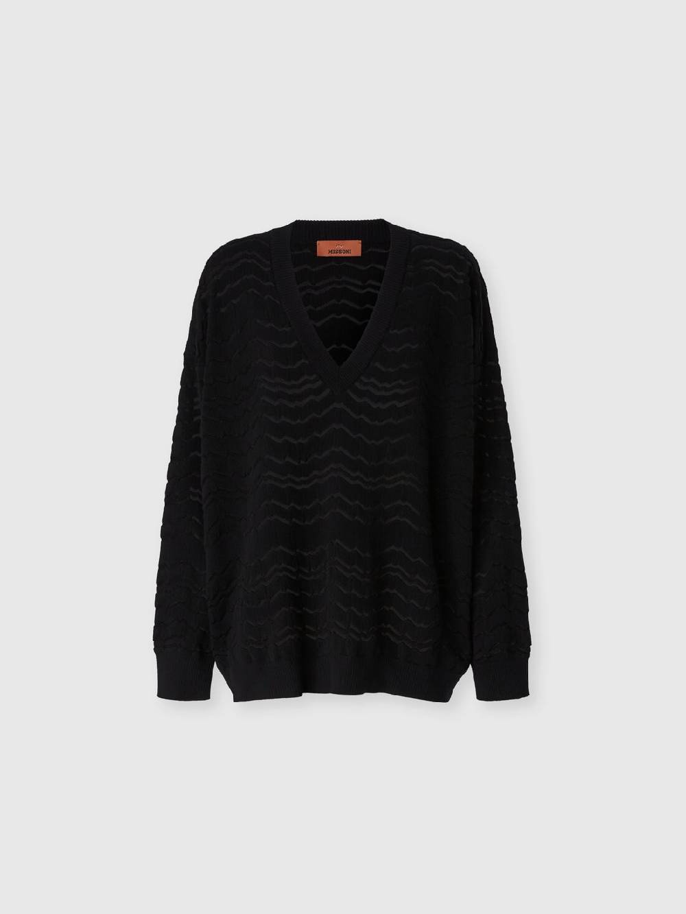 Missoni Pullover con scollatura a V e zig zag tono su tono