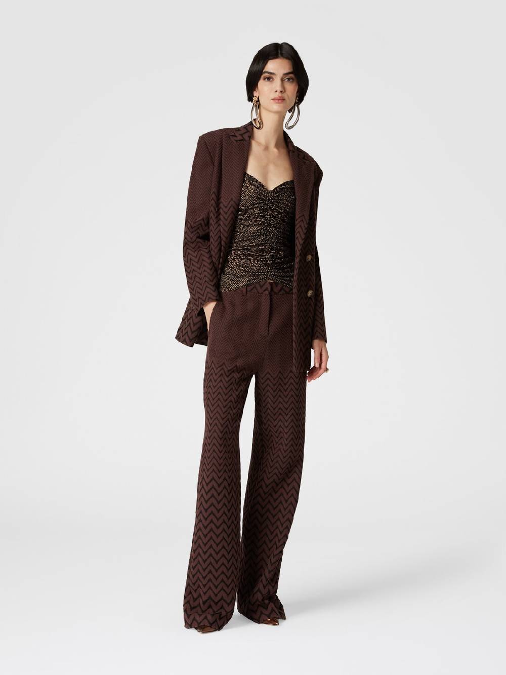 Missoni Pantaloni classici in cotone e viscosa zig zag Smaltimento dello stoccaggio