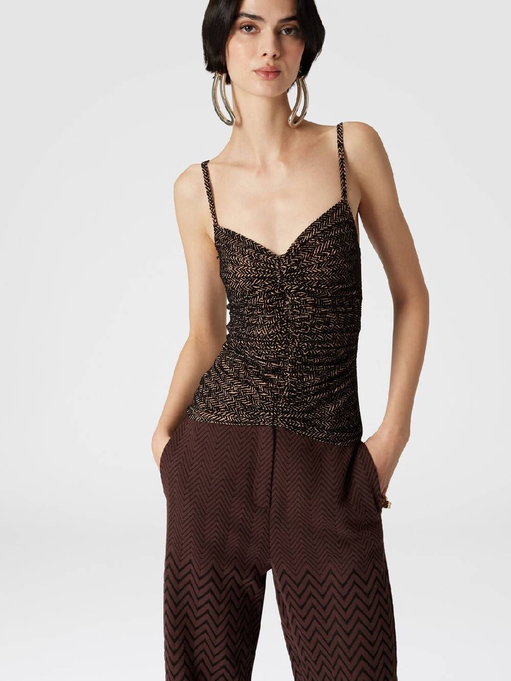 Missoni Pantaloni classici in cotone e viscosa zig zag Smaltimento dello stoccaggio