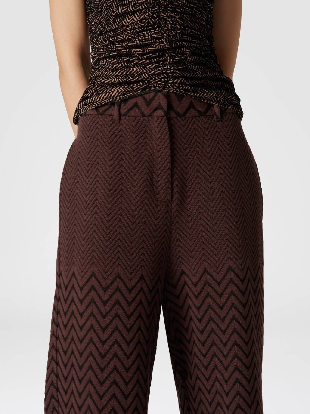Missoni Pantaloni classici in cotone e viscosa zig zag Smaltimento dello stoccaggio