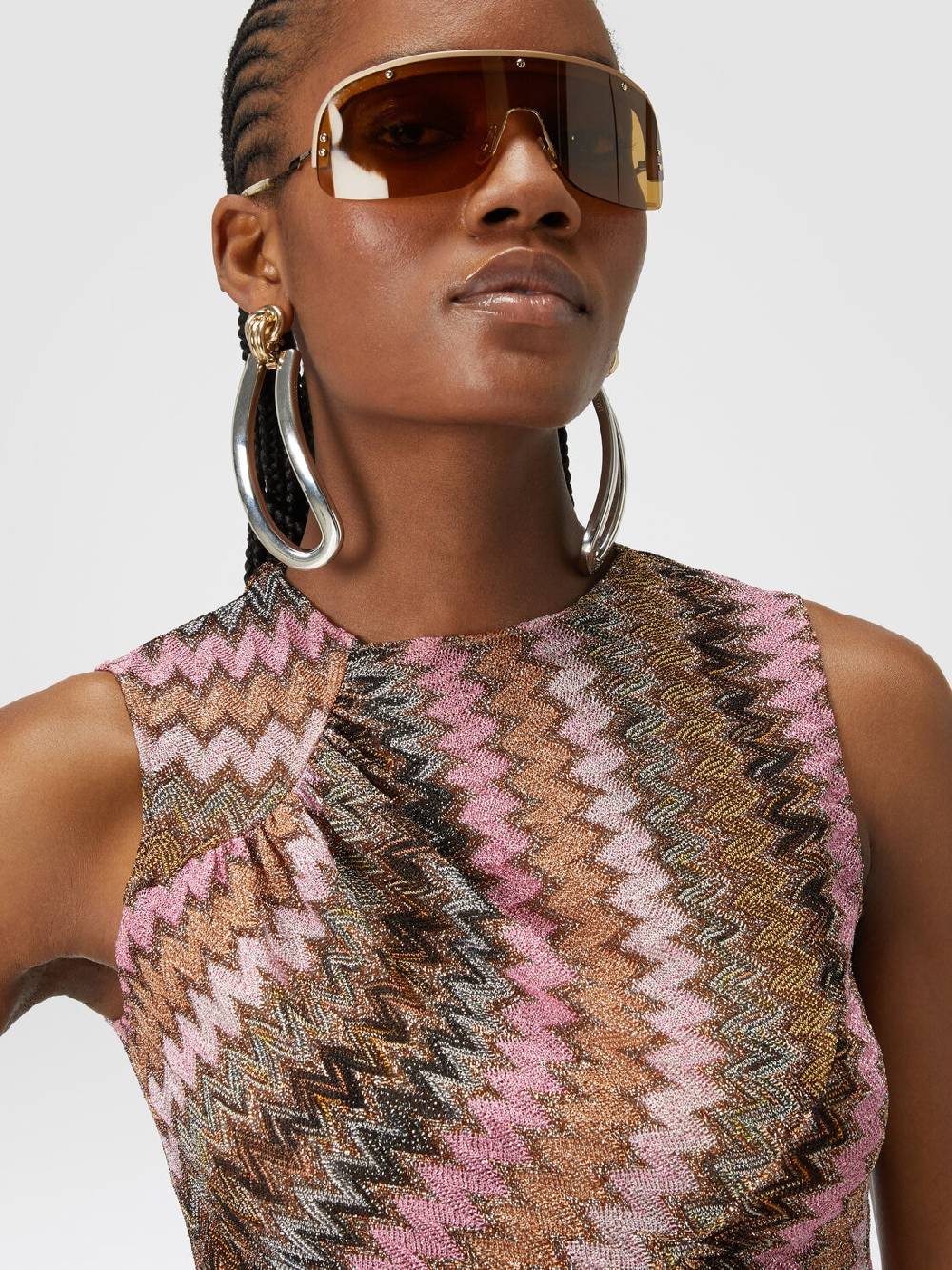 Missoni Top senza maniche in misto viscosa zig zag lamé Offerte stagionali