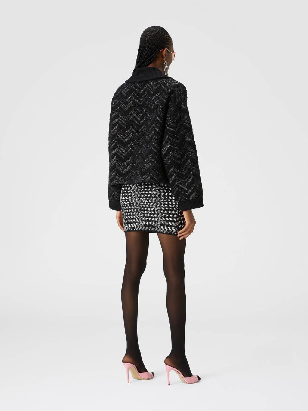 Missoni Minigonna con zig zag goffrato lamé Liquidazione