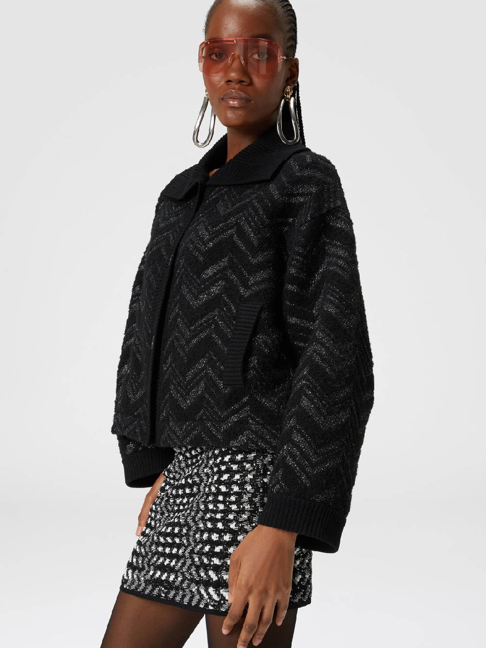 Missoni Minigonna con zig zag goffrato lamé Liquidazione