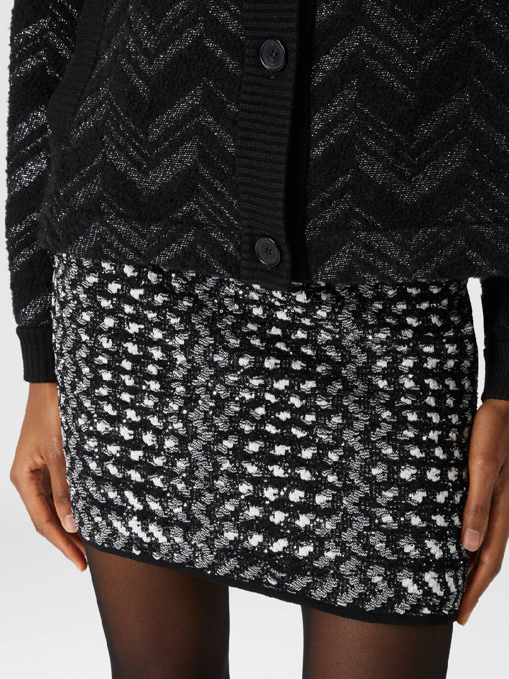 Missoni Minigonna con zig zag goffrato lamé Liquidazione
