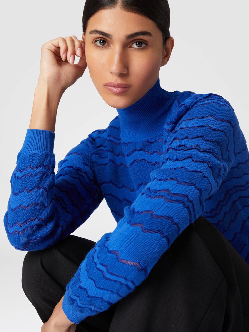 Missoni Lupetto in viscosa e lana con zig zag tono su tono Sconti VIP