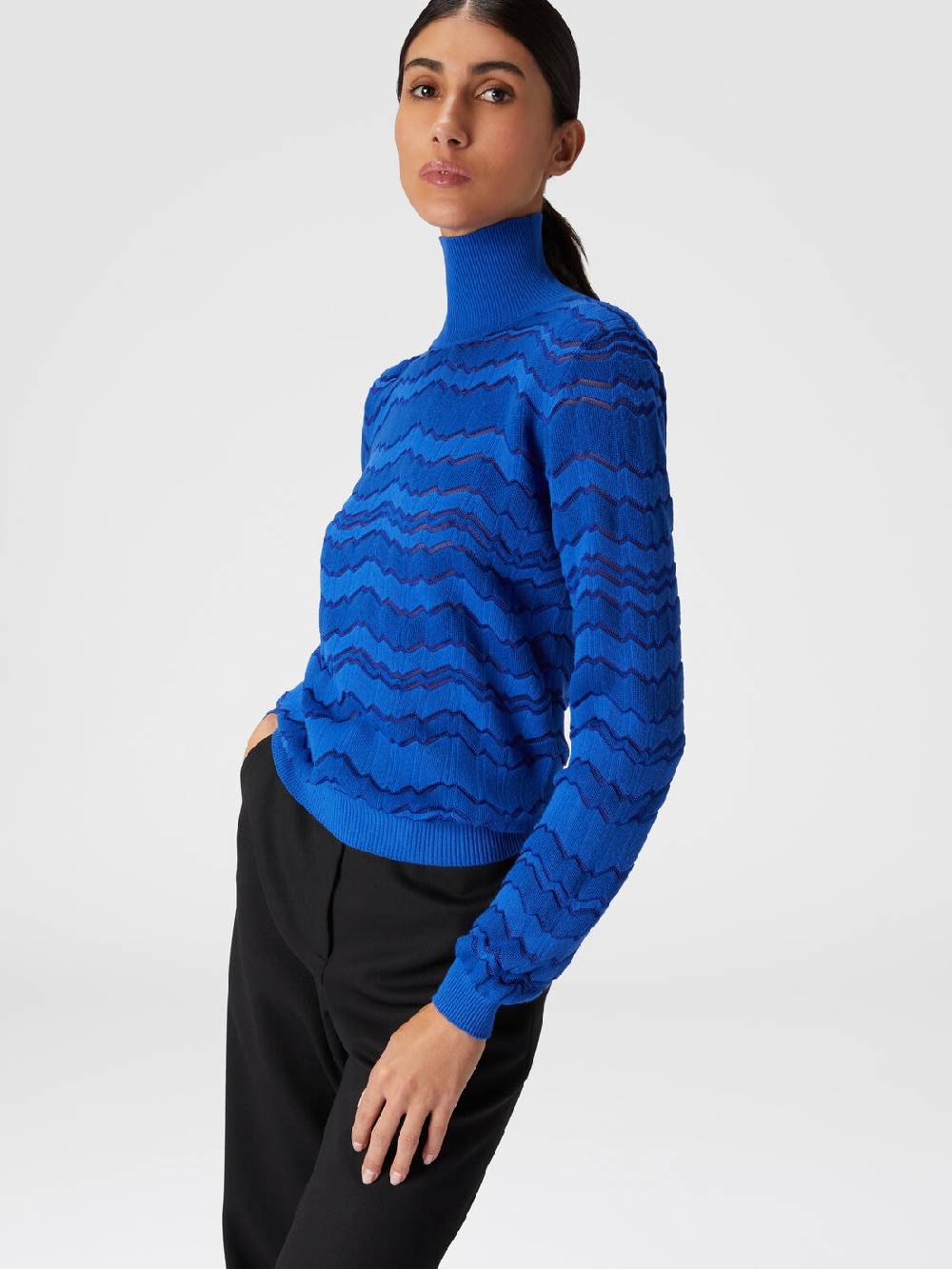 Missoni Lupetto in viscosa e lana con zig zag tono su tono Sconti VIP