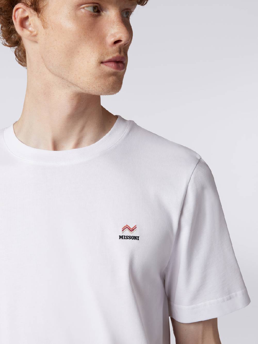 Missoni T-shirt girocollo in cotone con ricamo e logo Ultimi tre giorni
