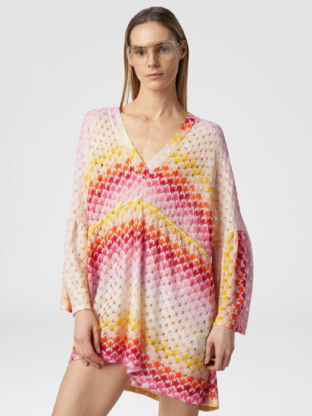 Missoni Caftano copricostume corto effetto pizzo con lurex Ultimo giorno