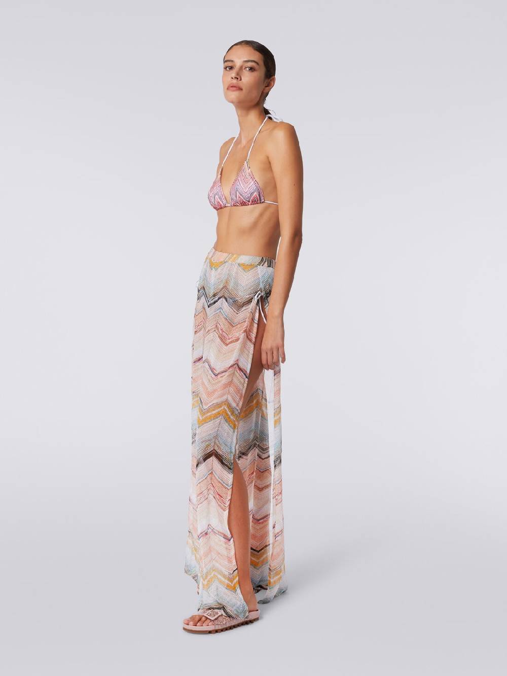 Missoni Pantaloni copricostume in misto viscosa zig zag con lurex Promozione temporanea