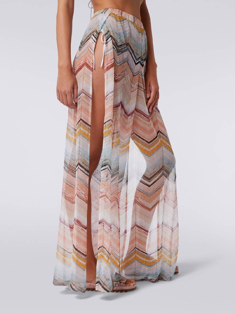 Missoni Pantaloni copricostume in misto viscosa zig zag con lurex Promozione temporanea