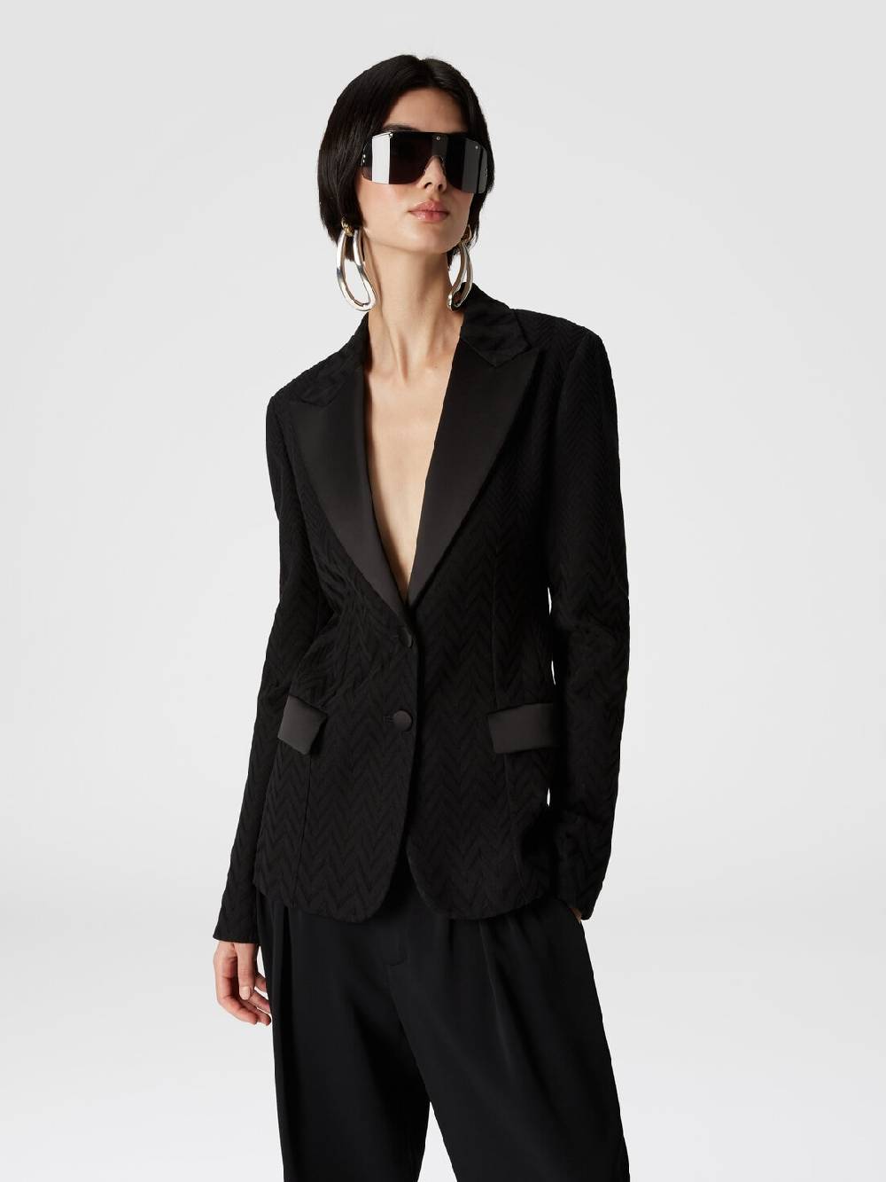 Missoni Blazer chevron con dettagli in raso Fino al 65% di sconto