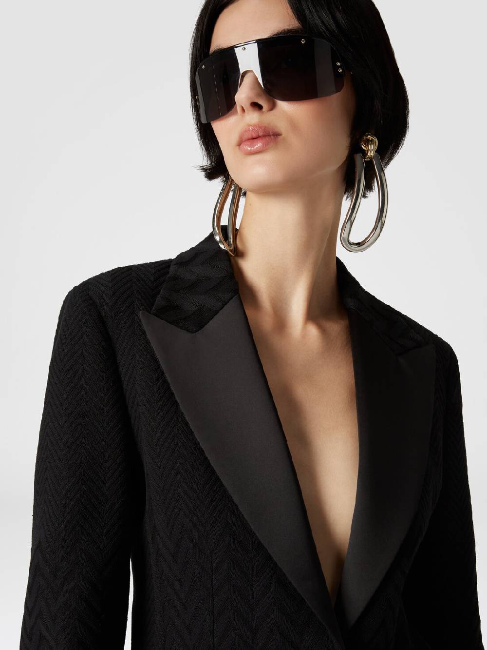 Missoni Blazer chevron con dettagli in raso Fino al 65% di sconto