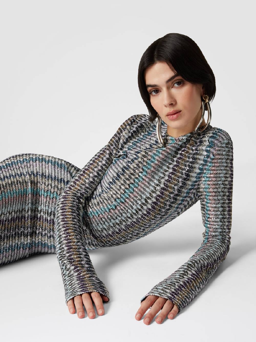 Missoni Abito lungo con paillettes e dettaglio cut out Only for today