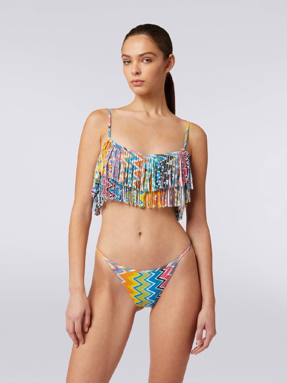 Missoni Bikini in tessuto stretch stampato con top frange Discount Store per i nuovi prodotti