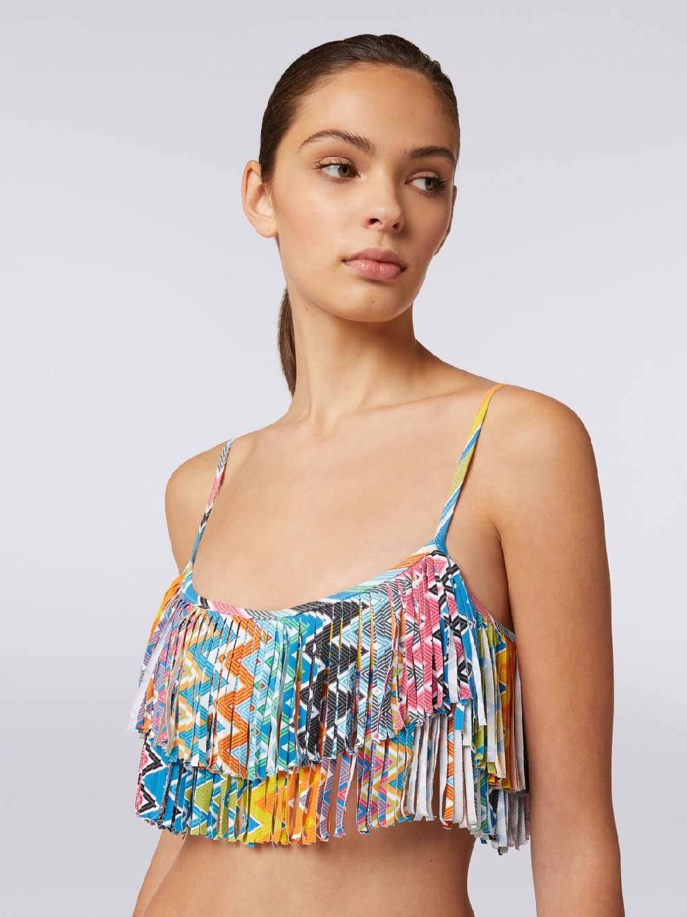 Missoni Bikini in tessuto stretch stampato con top frange Discount Store per i nuovi prodotti