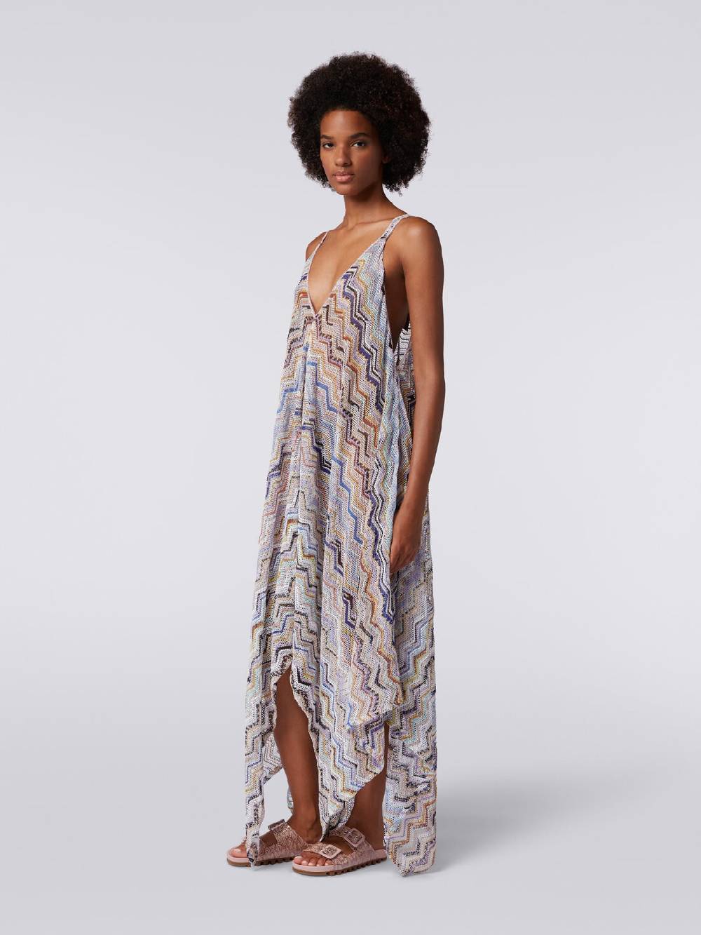 Missoni Copricostume lungo in crochet zig zag con lurex Solo un giorno rimasto