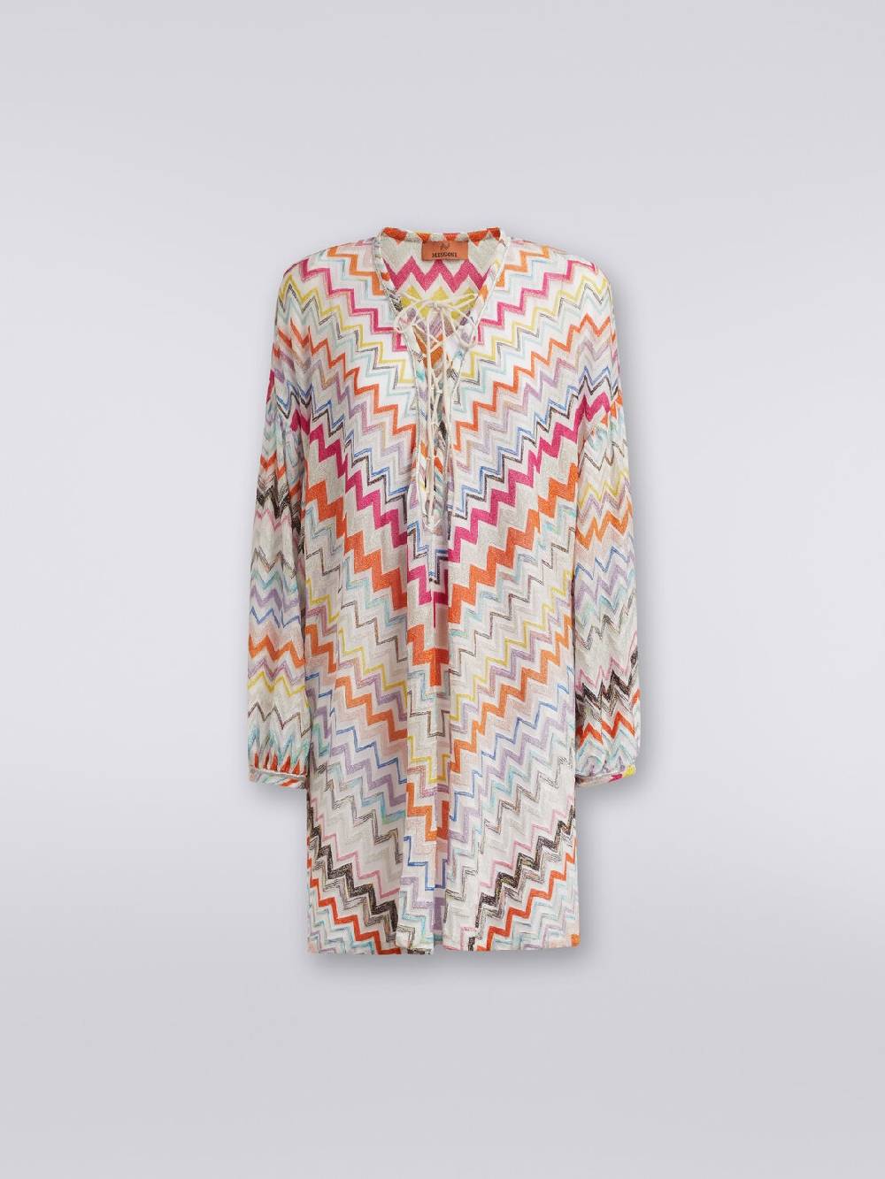 Missoni Caftano copricostume corto con motivo zig zag e lurex Enormi sconti