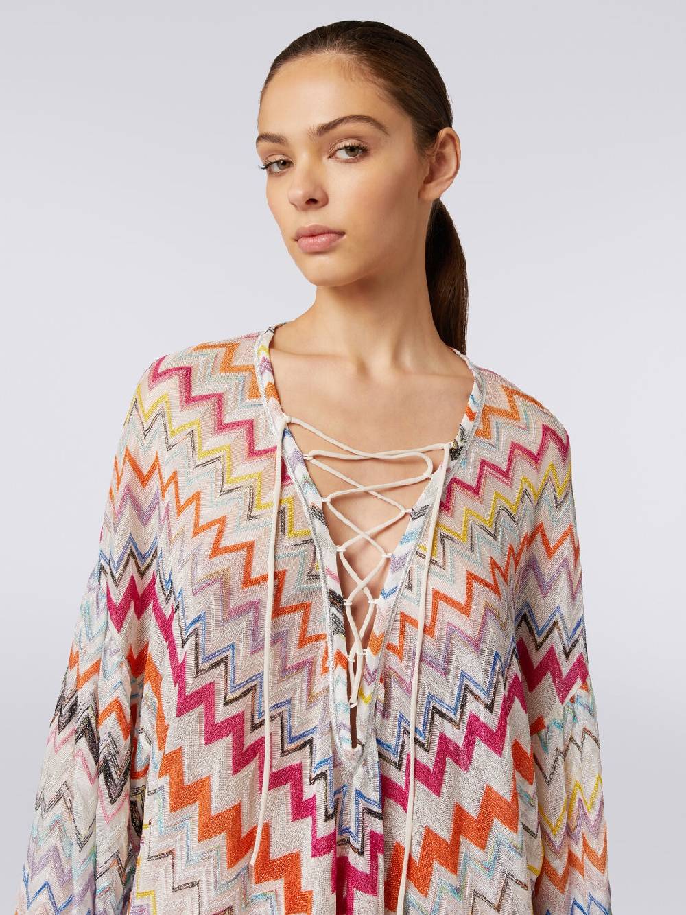 Missoni Caftano copricostume corto con motivo zig zag e lurex Enormi sconti
