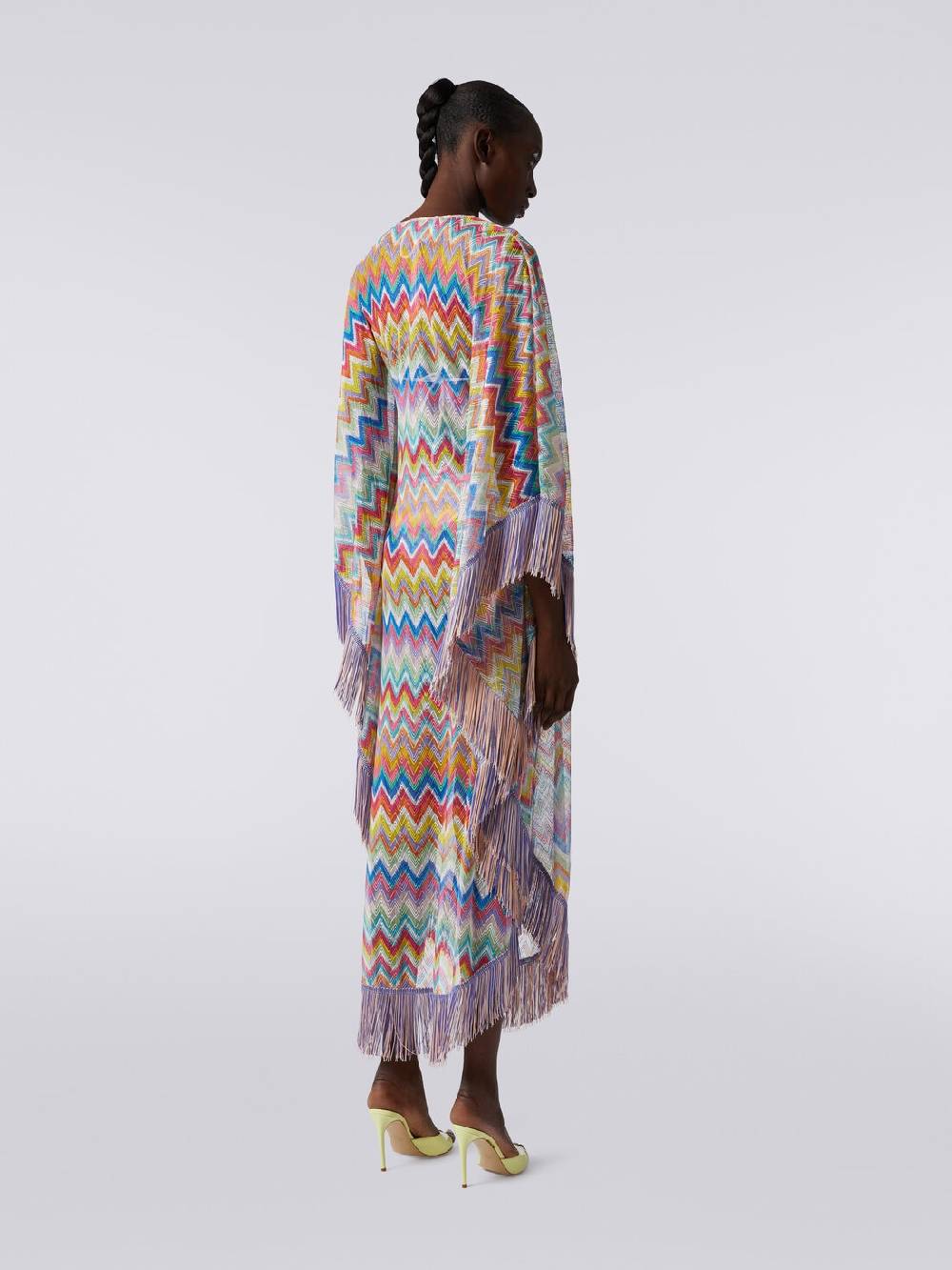 Missoni Caftano copricostume lungo stampa zig zag con frange Trasporto libero internazionale