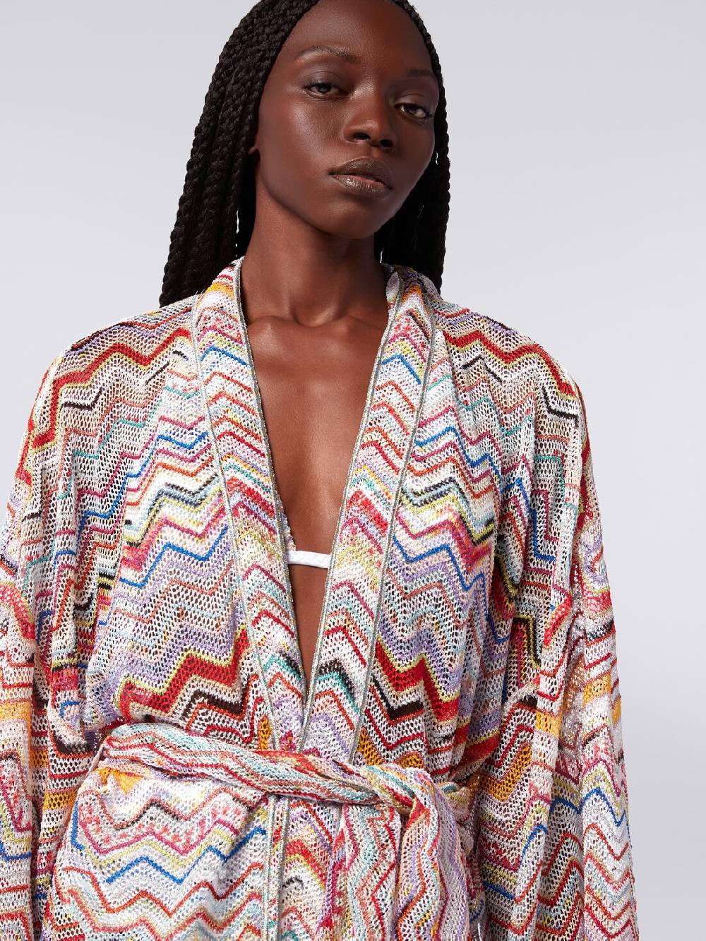 Missoni Copricostume a vestaglia in crochet zig zag con lurex Limitato a 3 giorni