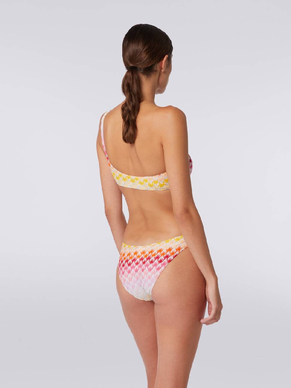 Missoni Bikini monospalla effetto pizzo dégradé con lurex Esporta salva