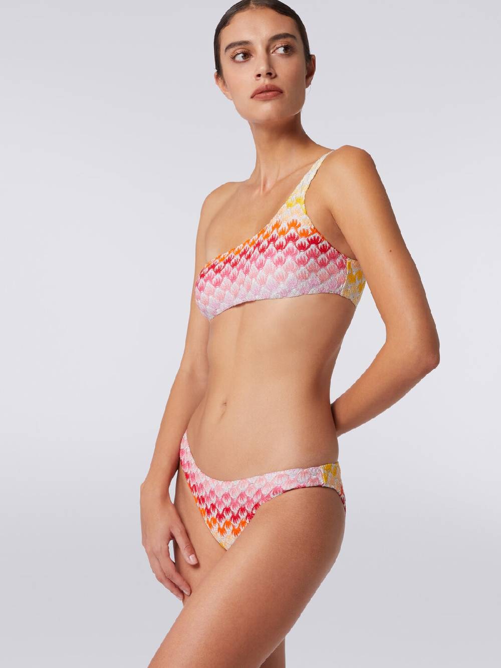 Missoni Bikini monospalla effetto pizzo dégradé con lurex Esporta salva