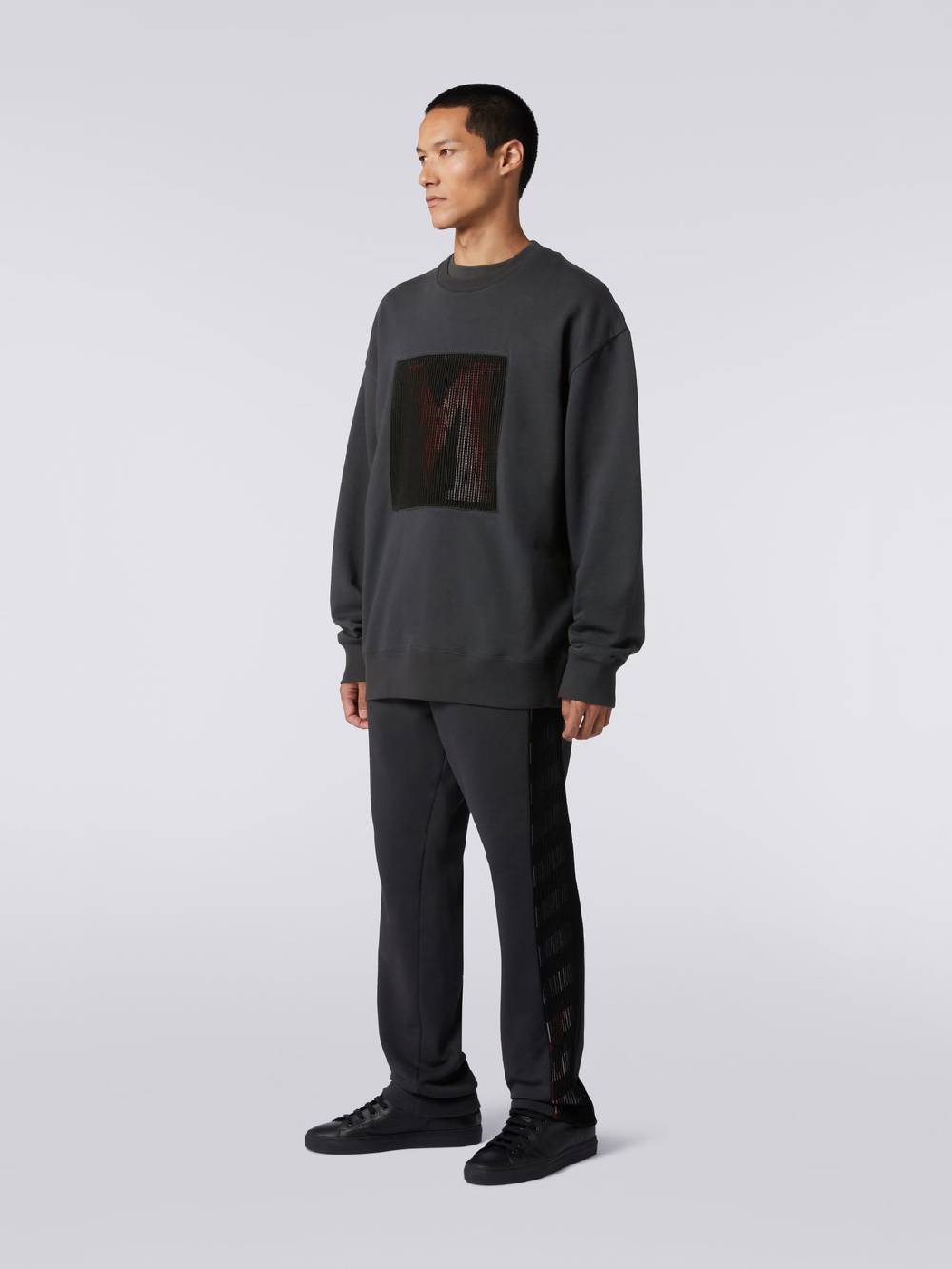 Missoni Felpa girocollo in cotone con macro-logo in collaborazione con Mike Maignan Black Friday Prezzi