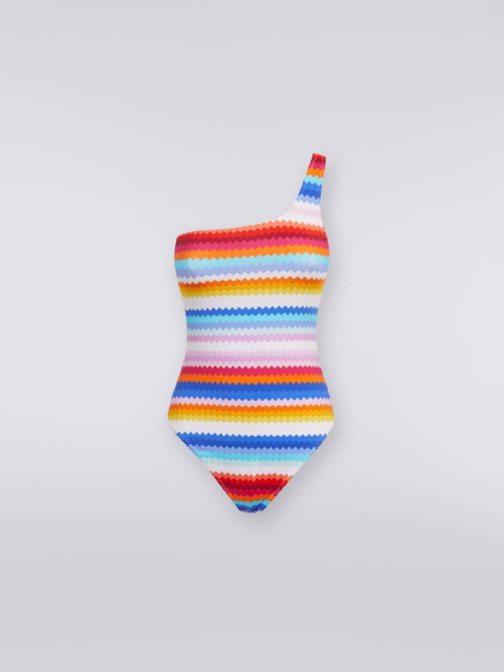 Missoni Costume intero monospalla stampa zig zag
