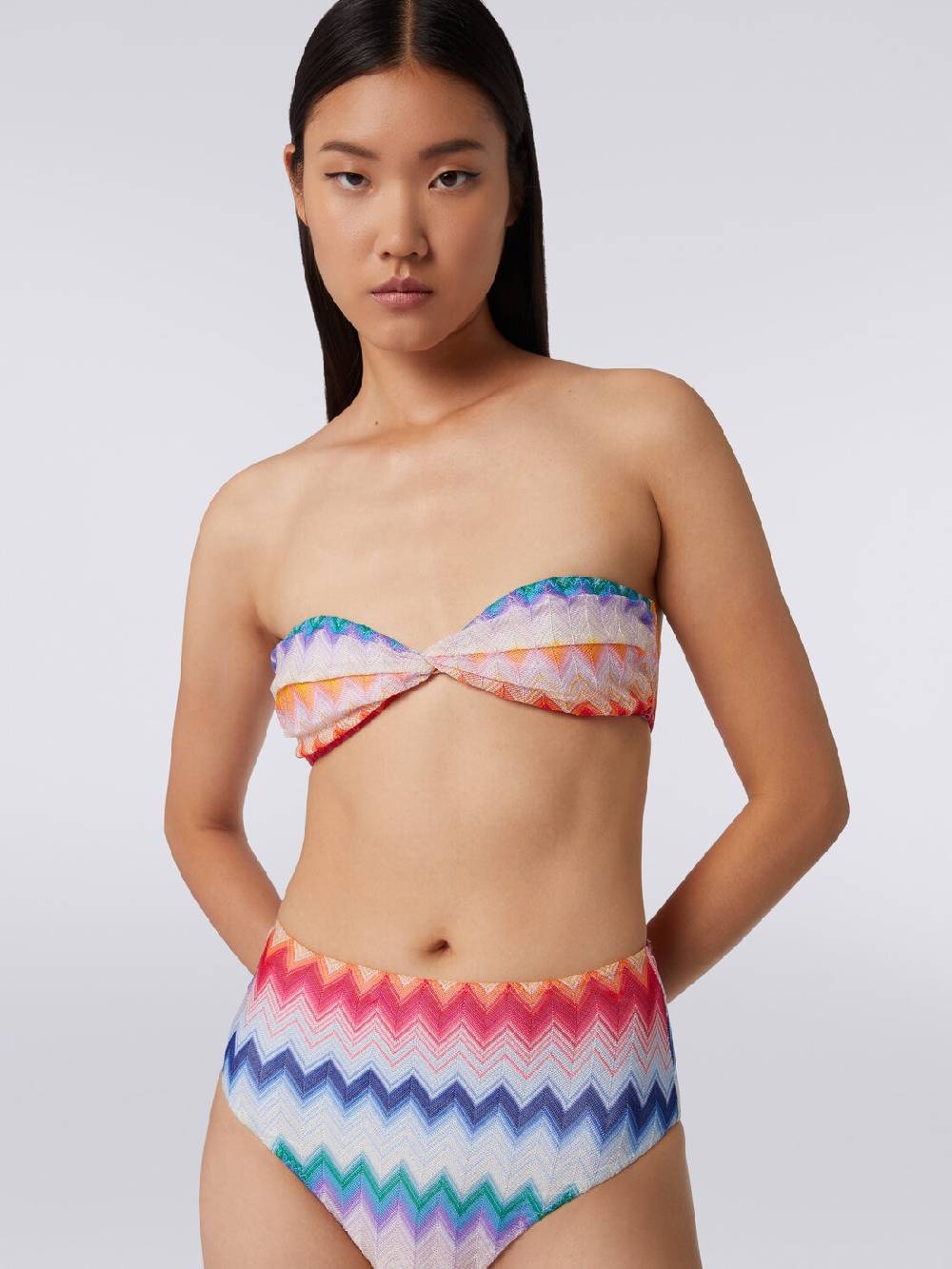 Missoni Bikini con slip a vita alta in tessuto stampa zig zag 50% di sconto per tempo limitato
