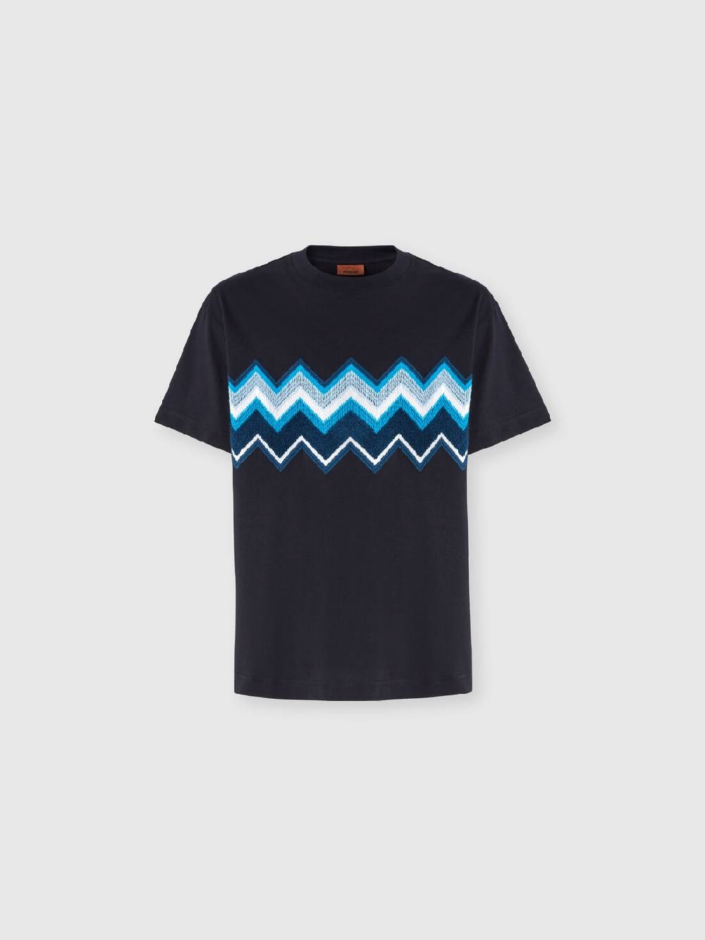 Missoni T-shirt in jersey di cotone con ricamo zig zag Nuovo