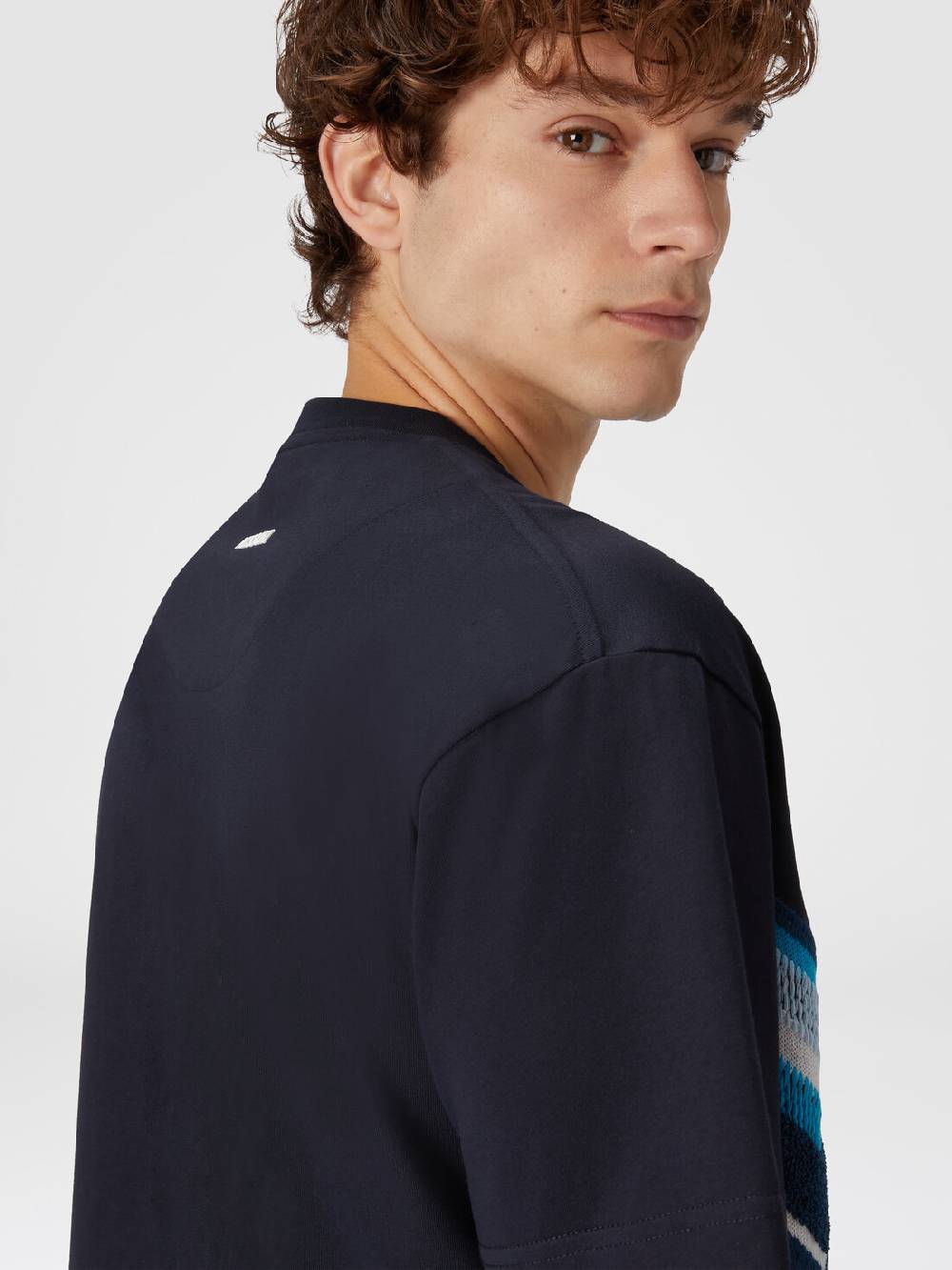 Missoni T-shirt in jersey di cotone con ricamo zig zag Nuovo